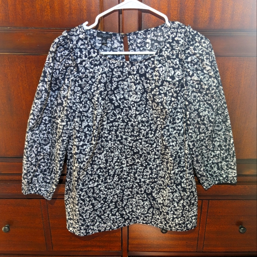 Talbots Top / Talbots Abstract Leopard Print - image 3